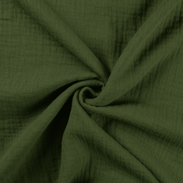 Musselin Double Gauze Armygrün